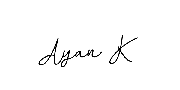 You should practise on your own different ways (BallpointsItalic-DORy9) to write your name (Ayan K) in signature. don't let someone else do it for you. Ayan K signature style 11 images and pictures png