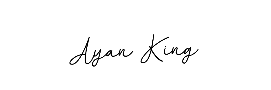 How to make Ayan King name signature. Use BallpointsItalic-DORy9 style for creating short signs online. This is the latest handwritten sign. Ayan King signature style 11 images and pictures png