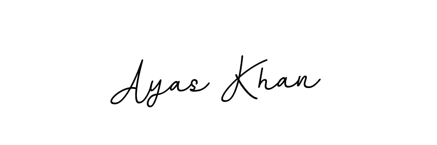How to make Ayas Khan name signature. Use BallpointsItalic-DORy9 style for creating short signs online. This is the latest handwritten sign. Ayas Khan signature style 11 images and pictures png