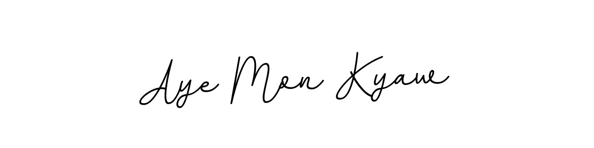 How to make Aye Mon Kyaw name signature. Use BallpointsItalic-DORy9 style for creating short signs online. This is the latest handwritten sign. Aye Mon Kyaw signature style 11 images and pictures png