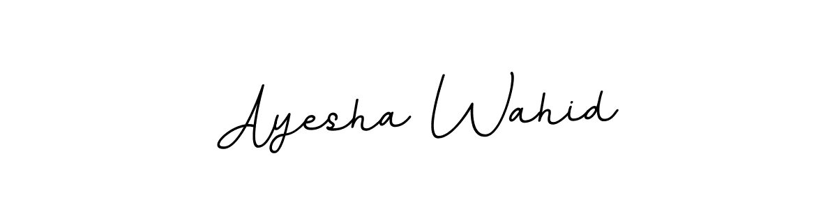 This is the best signature style for the Ayesha Wahid name. Also you like these signature font (BallpointsItalic-DORy9). Mix name signature. Ayesha Wahid signature style 11 images and pictures png