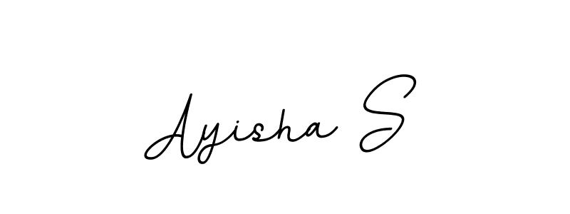 The best way (BallpointsItalic-DORy9) to make a short signature is to pick only two or three words in your name. The name Ayisha S include a total of six letters. For converting this name. Ayisha S signature style 11 images and pictures png