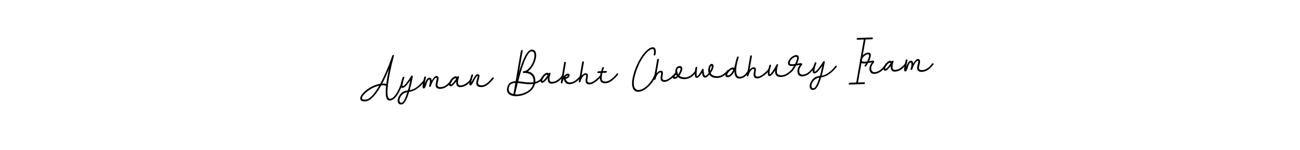 Create a beautiful signature design for name Ayman Bakht Chowdhury Iram. With this signature (BallpointsItalic-DORy9) fonts, you can make a handwritten signature for free. Ayman Bakht Chowdhury Iram signature style 11 images and pictures png