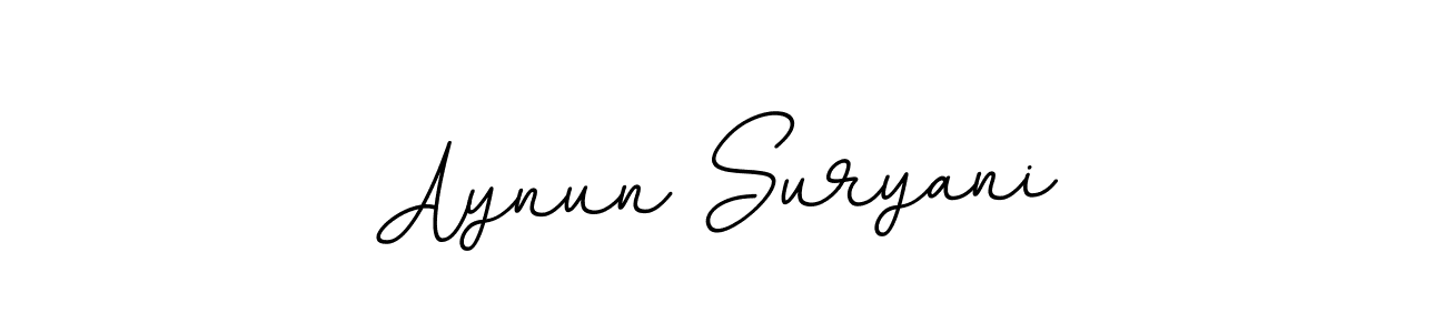How to make Aynun Suryani name signature. Use BallpointsItalic-DORy9 style for creating short signs online. This is the latest handwritten sign. Aynun Suryani signature style 11 images and pictures png