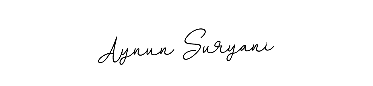 How to make Aynun Suryani name signature. Use BallpointsItalic-DORy9 style for creating short signs online. This is the latest handwritten sign. Aynun Suryani signature style 11 images and pictures png