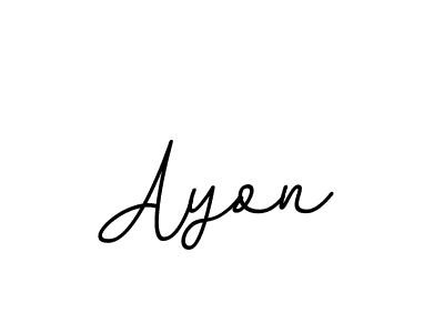 Use a signature maker to create a handwritten signature online. With this signature software, you can design (BallpointsItalic-DORy9) your own signature for name Ayon. Ayon signature style 11 images and pictures png