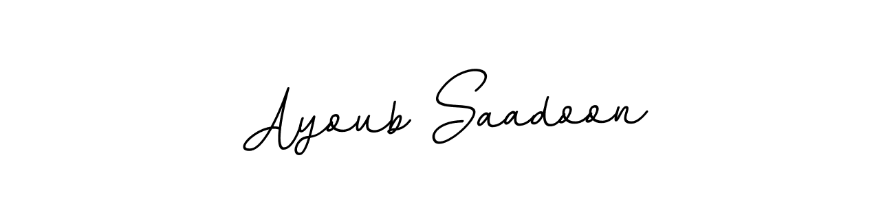 BallpointsItalic-DORy9 is a professional signature style that is perfect for those who want to add a touch of class to their signature. It is also a great choice for those who want to make their signature more unique. Get Ayoub Saadoon name to fancy signature for free. Ayoub Saadoon signature style 11 images and pictures png