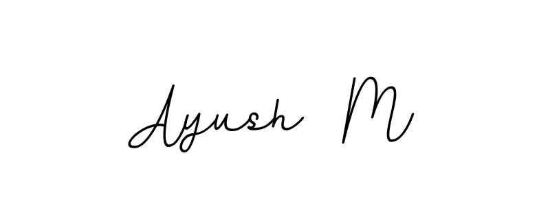 This is the best signature style for the Ayush  M name. Also you like these signature font (BallpointsItalic-DORy9). Mix name signature. Ayush  M signature style 11 images and pictures png