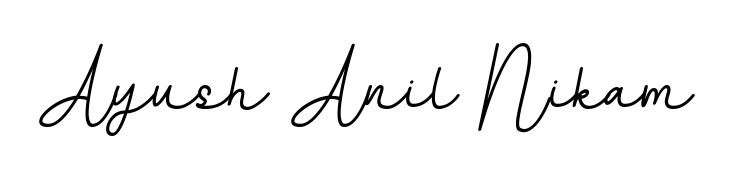 Looking for an artistic signature for Ayush Anil Nikam? The BallpointsItalic-DORy9 calligraphy style gives a sophisticated flow suitable for business cards and emails. Ayush Anil Nikam signature style 11 images and pictures png