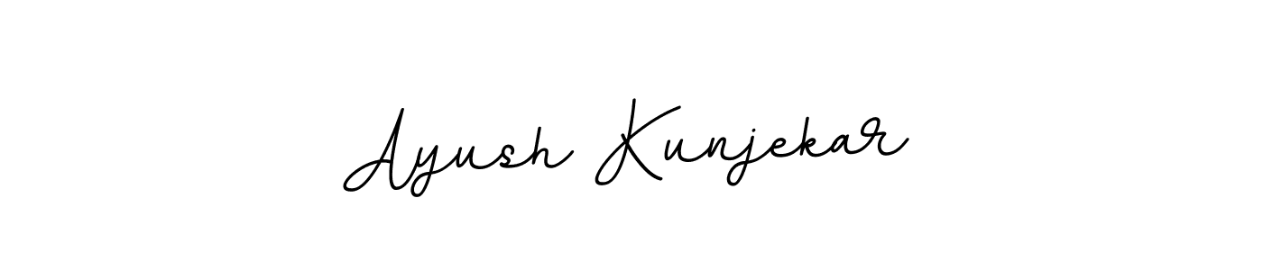 How to make Ayush Kunjekar name signature. Use BallpointsItalic-DORy9 style for creating short signs online. This is the latest handwritten sign. Ayush Kunjekar signature style 11 images and pictures png