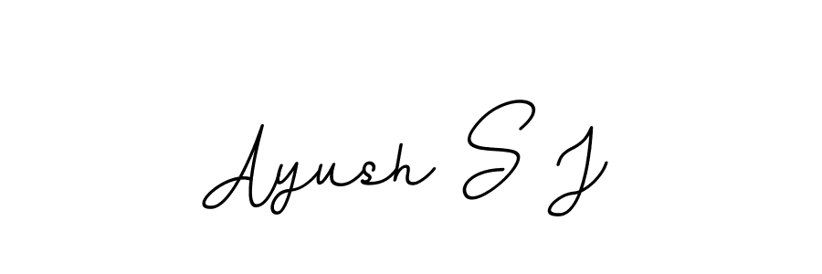 Create a beautiful signature design for name Ayush S J. With this signature (BallpointsItalic-DORy9) fonts, you can make a handwritten signature for free. Ayush S J signature style 11 images and pictures png