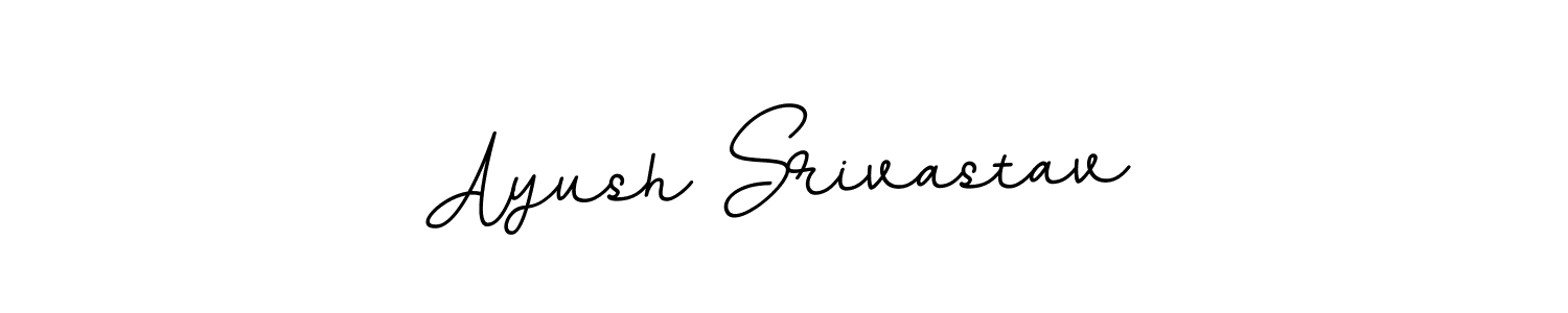 How to make Ayush Srivastav name signature. Use BallpointsItalic-DORy9 style for creating short signs online. This is the latest handwritten sign. Ayush Srivastav signature style 11 images and pictures png