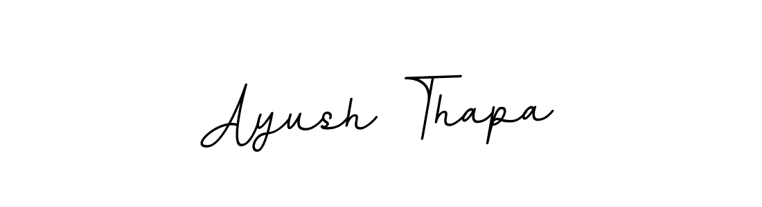 Use a signature maker to create a handwritten signature online. With this signature software, you can design (BallpointsItalic-DORy9) your own signature for name Ayush Thapa. Ayush Thapa signature style 11 images and pictures png