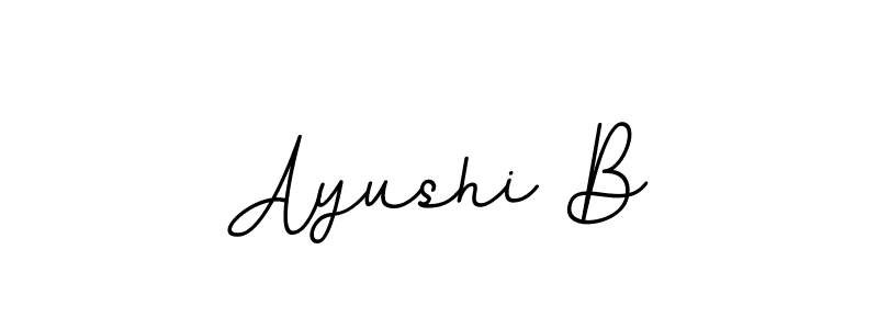Design your own signature with our free online signature maker. With this signature software, you can create a handwritten (BallpointsItalic-DORy9) signature for name Ayushi B. Ayushi B signature style 11 images and pictures png