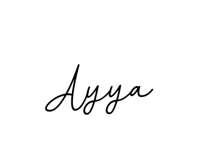 Use a signature maker to create a handwritten signature online. With this signature software, you can design (BallpointsItalic-DORy9) your own signature for name Ayya. Ayya signature style 11 images and pictures png