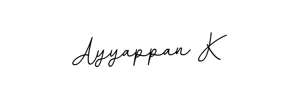 It looks lik you need a new signature style for name Ayyappan K. Design unique handwritten (BallpointsItalic-DORy9) signature with our free signature maker in just a few clicks. Ayyappan K signature style 11 images and pictures png