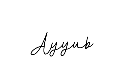 Use a signature maker to create a handwritten signature online. With this signature software, you can design (BallpointsItalic-DORy9) your own signature for name Ayyub. Ayyub signature style 11 images and pictures png