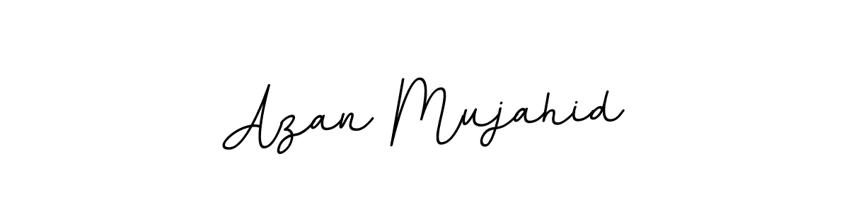 if you are searching for the best signature style for your name Azan Mujahid. so please give up your signature search. here we have designed multiple signature styles  using BallpointsItalic-DORy9. Azan Mujahid signature style 11 images and pictures png