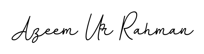 Create your official email sign-off with Azeem Ur Rahman name in BallpointsItalic-DORy9 style. Crisp, clean, and perfectly legible across all screens. Azeem Ur Rahman signature style 11 images and pictures png