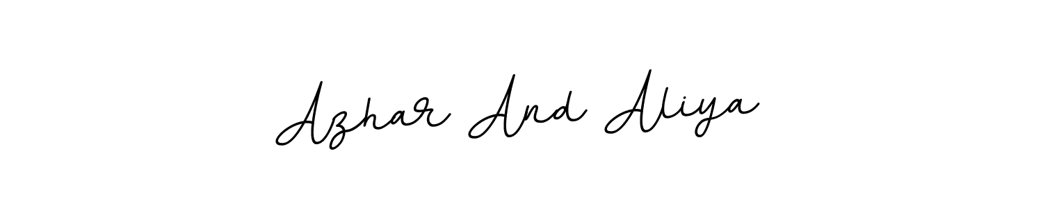 The best way (BallpointsItalic-DORy9) to make a short signature is to pick only two or three words in your name. The name Azhar And Aliya include a total of six letters. For converting this name. Azhar And Aliya signature style 11 images and pictures png