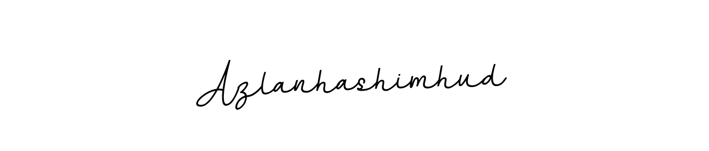 The best way (BallpointsItalic-DORy9) to make a short signature is to pick only two or three words in your name. The name Azlanhashimhud include a total of six letters. For converting this name. Azlanhashimhud signature style 11 images and pictures png