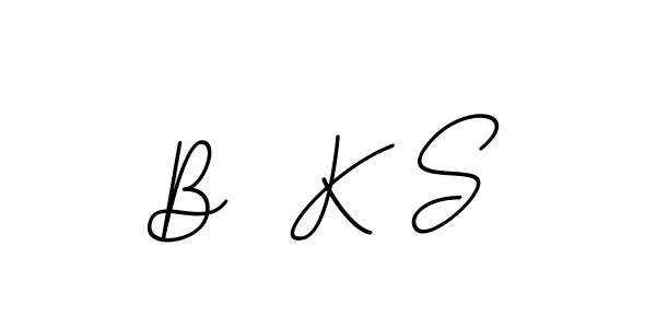 Design your own signature with our free online signature maker. With this signature software, you can create a handwritten (BallpointsItalic-DORy9) signature for name B  K S. B  K S signature style 11 images and pictures png