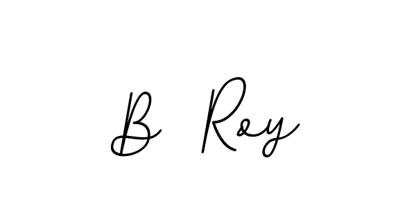 How to make B  Roy name signature. Use BallpointsItalic-DORy9 style for creating short signs online. This is the latest handwritten sign. B  Roy signature style 11 images and pictures png