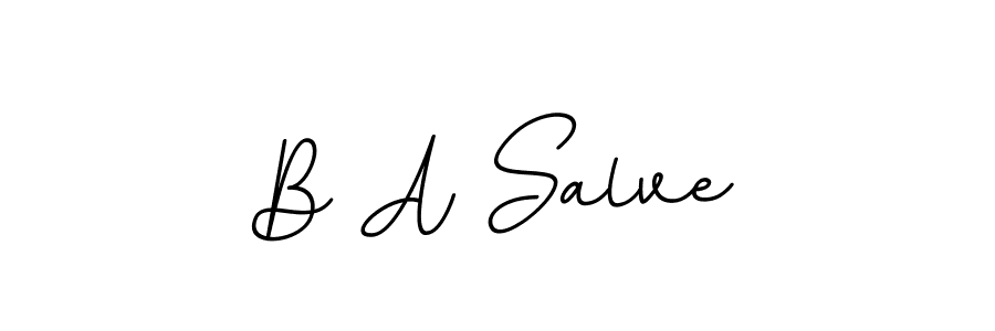 The best way (BallpointsItalic-DORy9) to make a short signature is to pick only two or three words in your name. The name B A Salve include a total of six letters. For converting this name. B A Salve signature style 11 images and pictures png