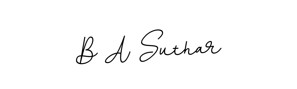 Create a beautiful signature design for name B A Suthar. With this signature (BallpointsItalic-DORy9) fonts, you can make a handwritten signature for free. B A Suthar signature style 11 images and pictures png