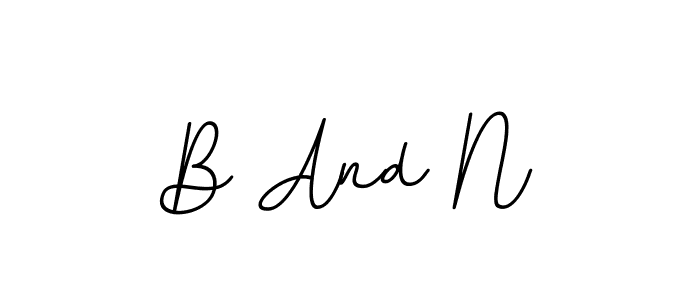 The best way (BallpointsItalic-DORy9) to make a short signature is to pick only two or three words in your name. The name B And N include a total of six letters. For converting this name. B And N signature style 11 images and pictures png