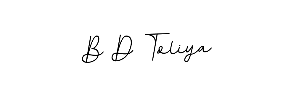 Create a beautiful signature design for name B D Toliya. With this signature (BallpointsItalic-DORy9) fonts, you can make a handwritten signature for free. B D Toliya signature style 11 images and pictures png