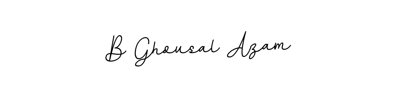 Use a signature maker to create a handwritten signature online. With this signature software, you can design (BallpointsItalic-DORy9) your own signature for name B Ghousal Azam. B Ghousal Azam signature style 11 images and pictures png