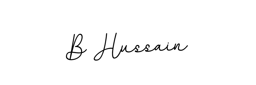 Use a signature maker to create a handwritten signature online. With this signature software, you can design (BallpointsItalic-DORy9) your own signature for name B Hussain. B Hussain signature style 11 images and pictures png