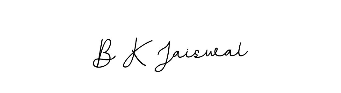 Use a signature maker to create a handwritten signature online. With this signature software, you can design (BallpointsItalic-DORy9) your own signature for name B K Jaiswal. B K Jaiswal signature style 11 images and pictures png