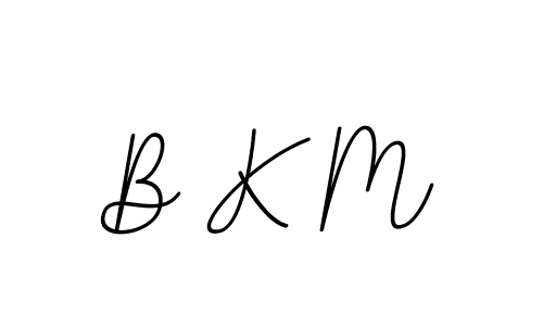 How to make B K M name signature. Use BallpointsItalic-DORy9 style for creating short signs online. This is the latest handwritten sign. B K M signature style 11 images and pictures png