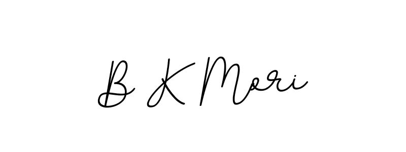 Create a beautiful signature design for name B K Mori. With this signature (BallpointsItalic-DORy9) fonts, you can make a handwritten signature for free. B K Mori signature style 11 images and pictures png