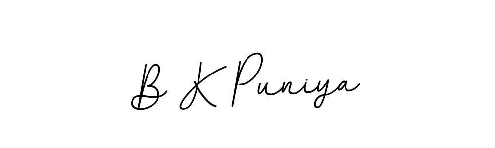 You should practise on your own different ways (BallpointsItalic-DORy9) to write your name (B K Puniya) in signature. don't let someone else do it for you. B K Puniya signature style 11 images and pictures png