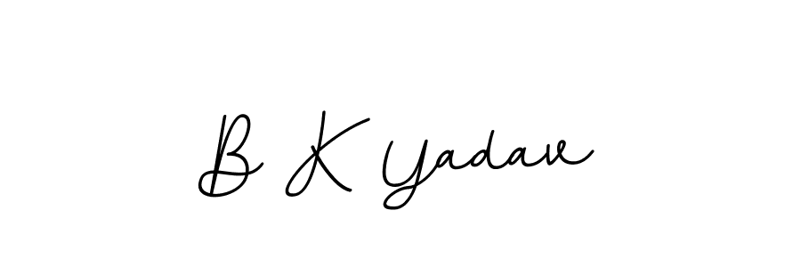 Design your own signature with our free online signature maker. With this signature software, you can create a handwritten (BallpointsItalic-DORy9) signature for name B K Yadav. B K Yadav signature style 11 images and pictures png