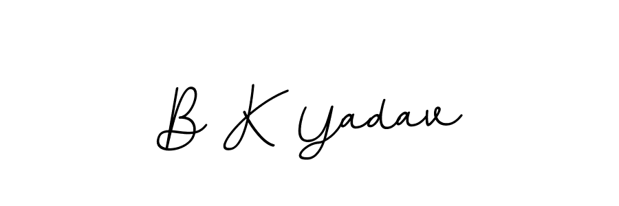 Design your own signature with our free online signature maker. With this signature software, you can create a handwritten (BallpointsItalic-DORy9) signature for name B K Yadav. B K Yadav signature style 11 images and pictures png