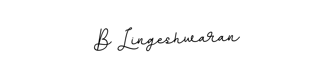 Design your own signature with our free online signature maker. With this signature software, you can create a handwritten (BallpointsItalic-DORy9) signature for name B Lingeshwaran. B Lingeshwaran signature style 11 images and pictures png