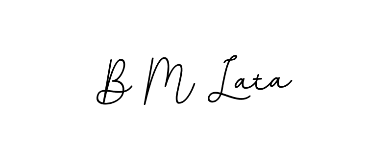 Create a beautiful signature design for name B M Lata. With this signature (BallpointsItalic-DORy9) fonts, you can make a handwritten signature for free. B M Lata signature style 11 images and pictures png