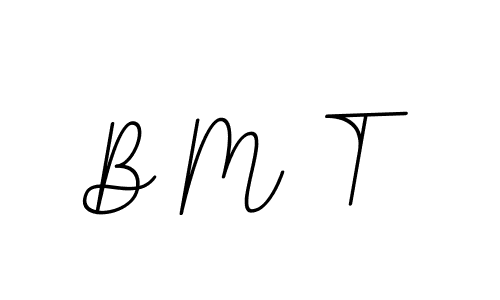How to make B M T signature? BallpointsItalic-DORy9 is a professional autograph style. Create handwritten signature for B M T name. B M T signature style 11 images and pictures png