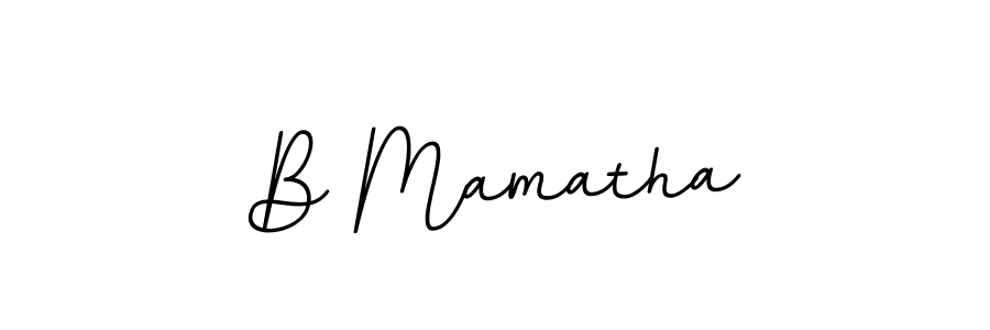 How to make B Mamatha name signature. Use BallpointsItalic-DORy9 style for creating short signs online. This is the latest handwritten sign. B Mamatha signature style 11 images and pictures png