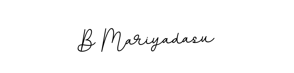 Design your own signature with our free online signature maker. With this signature software, you can create a handwritten (BallpointsItalic-DORy9) signature for name B Mariyadasu. B Mariyadasu signature style 11 images and pictures png