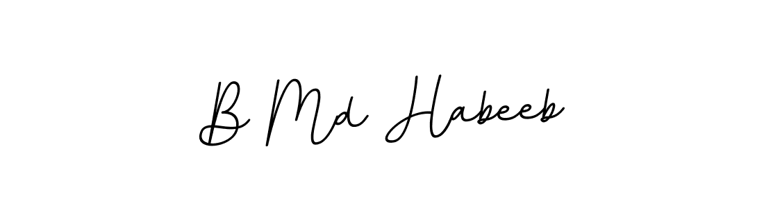 This is the best signature style for the B Md Habeeb name. Also you like these signature font (BallpointsItalic-DORy9). Mix name signature. B Md Habeeb signature style 11 images and pictures png
