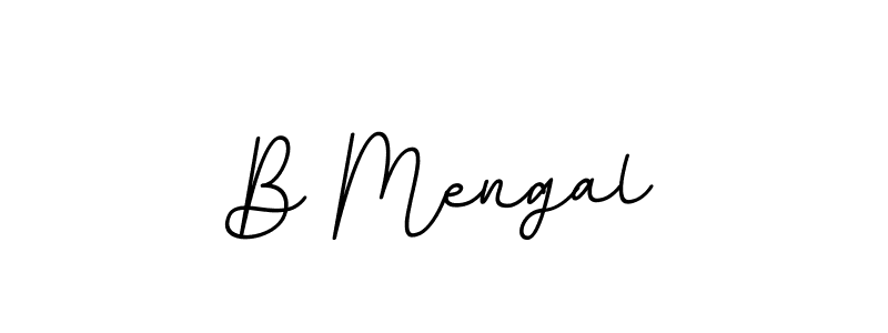 How to make B Mengal name signature. Use BallpointsItalic-DORy9 style for creating short signs online. This is the latest handwritten sign. B Mengal signature style 11 images and pictures png