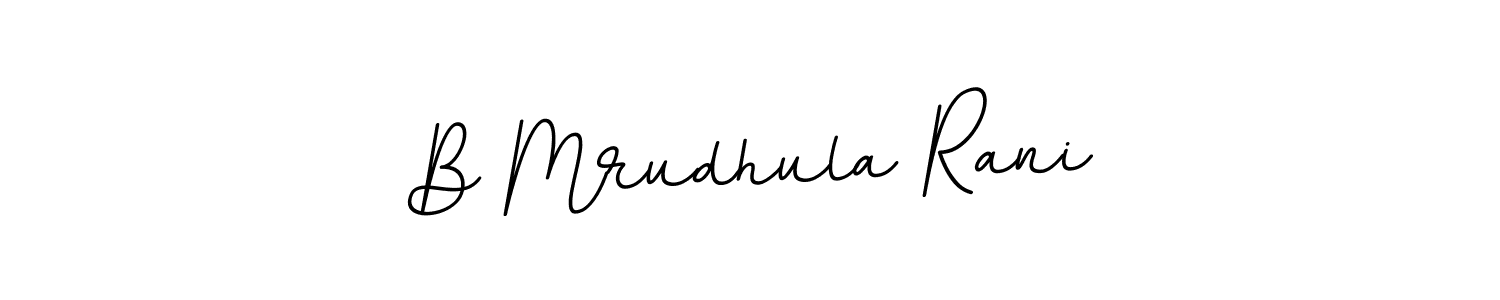 You should practise on your own different ways (BallpointsItalic-DORy9) to write your name (B Mrudhula Rani) in signature. don't let someone else do it for you. B Mrudhula Rani signature style 11 images and pictures png