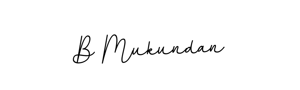 Use a signature maker to create a handwritten signature online. With this signature software, you can design (BallpointsItalic-DORy9) your own signature for name B Mukundan. B Mukundan signature style 11 images and pictures png