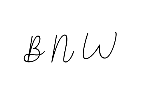 Design your own signature with our free online signature maker. With this signature software, you can create a handwritten (BallpointsItalic-DORy9) signature for name B N W. B N W signature style 11 images and pictures png