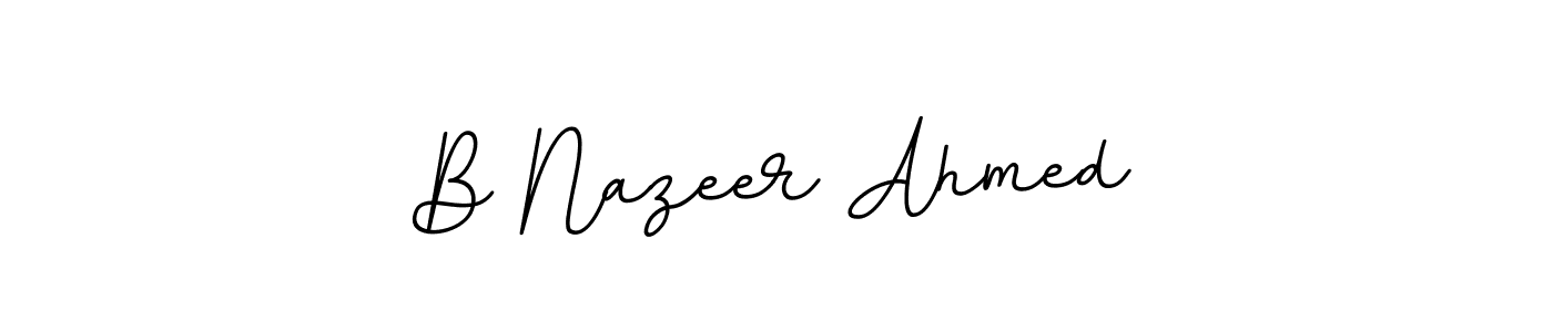 Create a beautiful signature design for name B Nazeer Ahmed. With this signature (BallpointsItalic-DORy9) fonts, you can make a handwritten signature for free. B Nazeer Ahmed signature style 11 images and pictures png